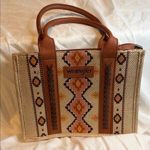 Wrangler Beige and Brown Patterned Tote